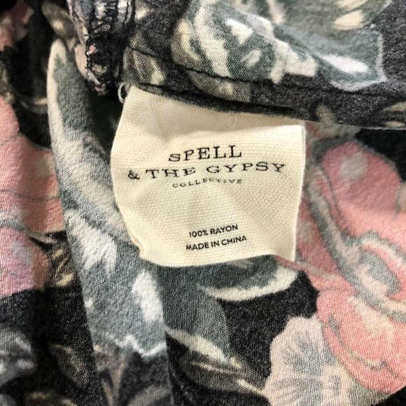 Spell & The Gypsy Winona Floral Mini Skirt Size XXS Ruffle Flowy Lightweight - Picture 7 of 7